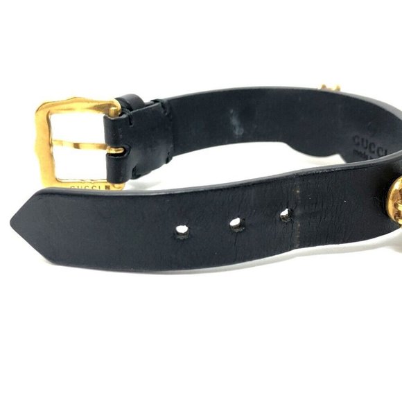 Auth GUCCI Taiga head Accessories Bracelet Leather Black/Gold/Multicolore - Picture 11 of 11